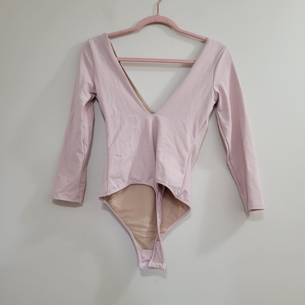 Free people pink plunge bodysuit XS - Picture 2 of 4